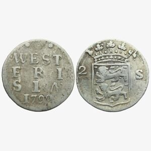 VOC 2 Stuivers West Frisiae coin (1792) West Friesland DUTCH REPUBLIC #C27