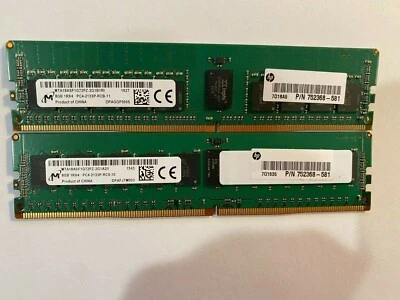 Micron MTA18ASF1G72PZ-2G1 8GB PC4-17000 DDR4-2133MHz ECC reg  **HP-581** - Image 1 of 2