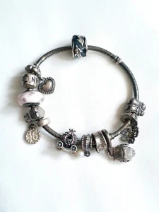 Authentic Pandora sterling silver bracelet, 49 grams - Picture 1 of 10