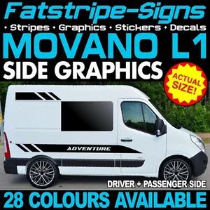 para adaptarse a VAUXHALL MOVANO L1 SWB GRÁFICOS PEGATINAS CALCOMANÍAS CÁMPER FURGONETA AUTOCARAVANA - Imagen 1 de 2