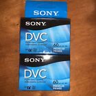 Sony DVC MiniDV 60 min Premium BLANK TAPE Lot of 2 New