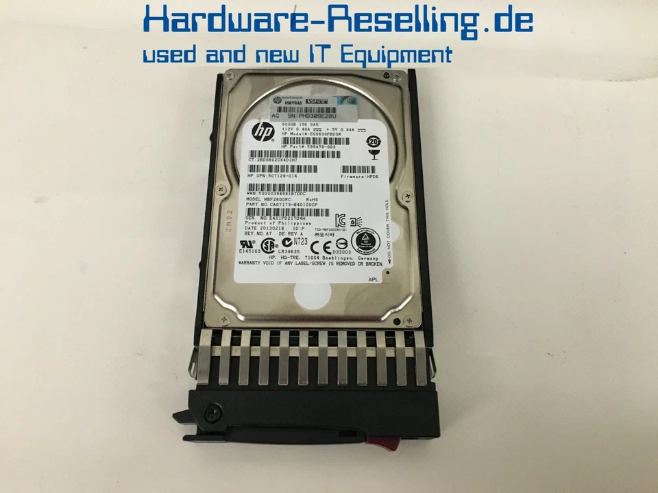 HP Toshiba 600GB SAS 6Gb/s 10KRPM HDD EG0600FBDSR 599476-003 CA07173-B40100CP - Immagine 1 di 1