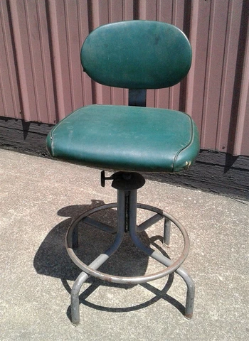 Vintage Mid Century InterRoyal Industrial Metal Drafting Stool Chair Adjustable Cover