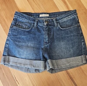Won Hundred Jeans Medium Blue Denim Cuffed Shorts Style Rose Size 27 - Picture 1 of 14