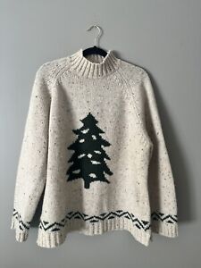 L.L. Bean Sweater Wool Knit Women’s Size XL Vintage Christmas Tree