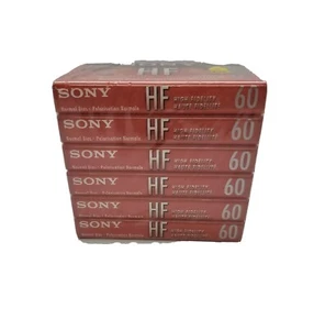 Paquete de 6 cassette de audio Sony HF alta fidelidad tipo I C-60HF sesgo normal nuevo en caja sellado - Imagen 1 de 5