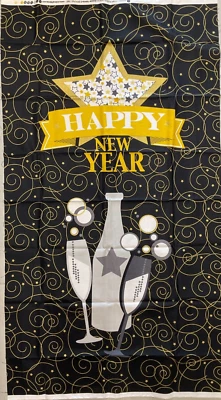 ANDOVER - FELIZ AÑO NUEVO - PANEL NEGRO #A-7860-MK POR SUITE 500--24"x42" Foto 1 de 2