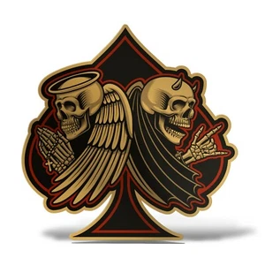 Sticker SKULL ACE SPADES sticker motorcycle rider biker custom scooter helmet bonnet - Picture 1 of 14