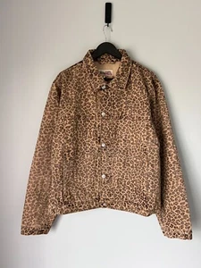 Chaqueta vaquera Stussy Trucker lavada vintage - talla grande - leopardo - NUEVA - Imagen 1 de 9