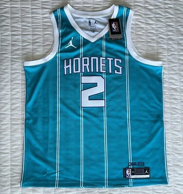 Jordan Lamelo Ball #2 Charlotte Hornets Teal Icon Swingman Jersey/Size XL/New - Image 1 of 4