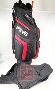 Ping Trailblazer Cart Golf Bag 8-Divider Pocket Black Red w/ Rain Cover - Picture 1 of 9