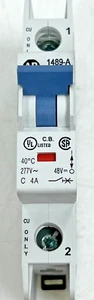 👀 NEW ALLEN BRADLEY 4 AMP CIRCUIT BREAKER SINGLE POLE 277 VAC 1489-A1C040 - Picture 1 of 9