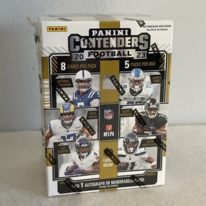 Caja bláster de fútbol americano Panini Contenders 2023 tarjetas coleccionables insertos sellados de fábrica - Imagen 1 de 7