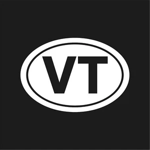 Vermont VT initials Vinyl Decal Window Oval VT Laptop Sticker - Imagen 1 de 12