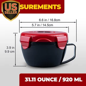 Microwave Soup Bowl with Lid, Soup Mug with Lid, Microwave Containers for Ram... - Picture 1 of 7