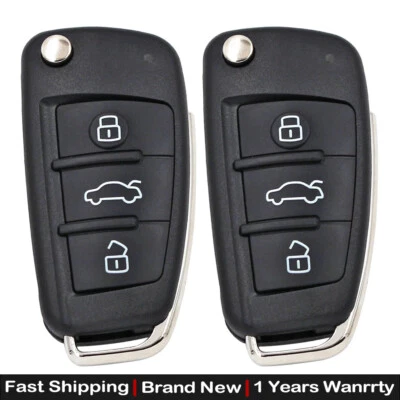 2x For 2007 - 2010 Audi A6 Q7 S6 Flip Remote Key Fob 315MHZ IYZ3314 4F0837220R - Image 1 of 4
