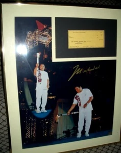 Muhammad Ali signed autographed 1996 Olympic Torch 16x20 photo framed with check - Picture 1 of 2
