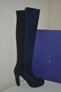 NUEVO EN CAJA $735+ Bota Stuart Weitzman DEMISTRONG Gamuza Sobre la Rodilla Bonita AZUL 8.5 OTK - Imagen 1 de 11