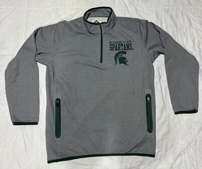 MICHIGAN STATE SPARTANS GRIS 1/4 JERSEY SUDADERA TOP Talla Grande Foto 1 de 4