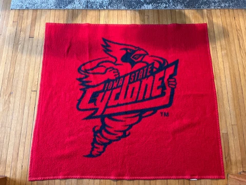 Biederlack Blanket ISU Iowa State Cyclones Red / Blue 53x47” Reversable Cover