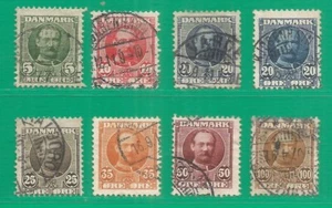 Sellos usados Dinamarca año 1907 Mi. # 53-59 - Imagen 1 de 2