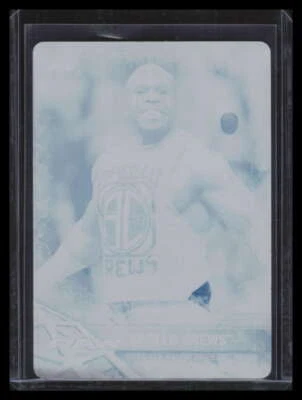 2017 Topps WWE Road to WrestleMania Printing Plate Cyan 68 Apollo Crews 1/1 - Image 1 of 2