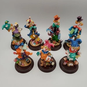 Lot Of 7 - K's Collection Clowns Multi-color Figurines 5"-6"T 'Clowning Around' - Picture 1 of 16