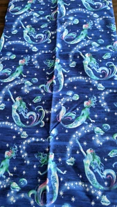 DAVID TEXTILES COTTON FABRIC--MERMAIDS & STARS--1 YARD - Picture 1 of 1