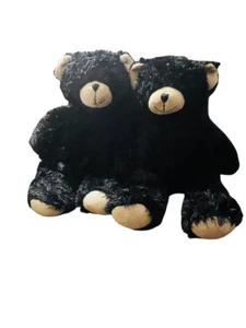 Build A Bear BABW Two Black & Tan 15" Plush Curly Hair Teddy Bears Vintage - Picture 1 of 2
