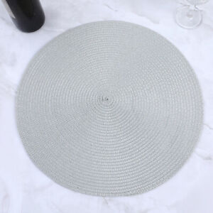Woven Table Place Mats Large Round Place Mat Dining Tableware Washable Dinner US