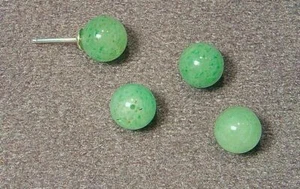 4,6, 8 mm natural Aventurine half drilled gemstone round beads , 1 pair - Picture 1 of 1