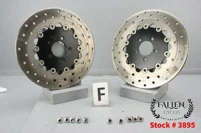 2009 Harley Dyna CVO Front Brake Disc Rotor Left Right Set BLACK - Imagem 1 de 4