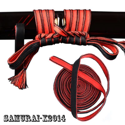 3M Sageo Черный и Красный Двухцветный Шелковый Шнур Веревка Для Японского Самурайского Меча Катана - Изображение 1 из 4