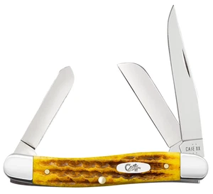 Case xx Knives Med Stockman Heritage Honeycomb Bone 32272 Stainless Pocket Knife - Picture 1 of 4