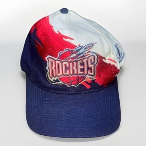 VINTAGE 90s Houston Rockets Splash Hat- Logo Athletic Snapback-RARE Collectible! - Picture 1 of 8