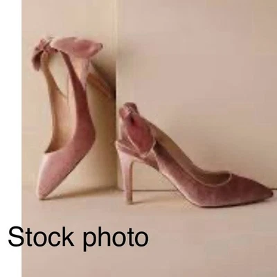 Zapatos de tacón BHLDN Billy Ella X Anthropologie Audrey con cordones terciopelo rubor talla 9 Foto 1 de 4