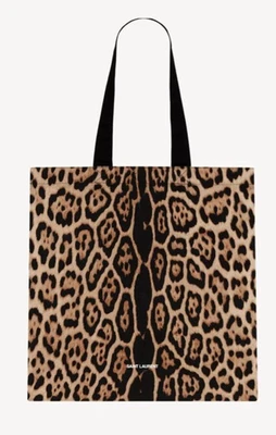 Bolso de Mano SAINT LAURENT Estampado de Leopardo Marrón W40 x H42cm Para Mujer con Caja Foto 1 de 4