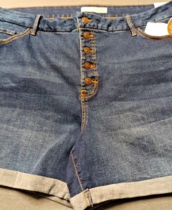 Pantalones Cortos de Jean Royalty for Me Azul Denim Calce Curvilíneo Talla 22W Cintura Ultra Alta Nuevos con Etiquetas - Imagen 1 de 15