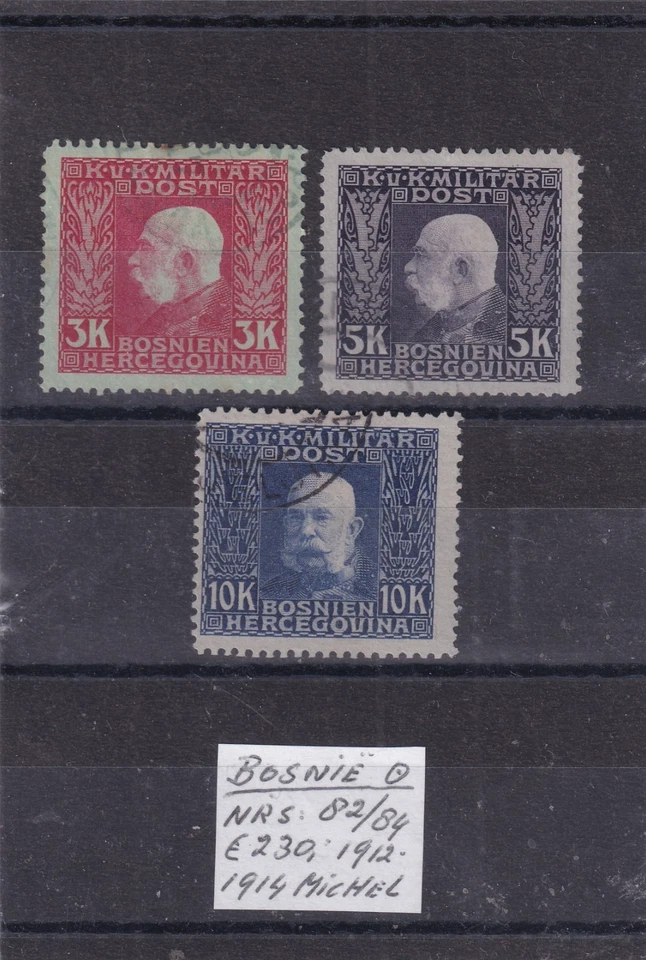 Bosnia 1912/1914 Mi. 82/84 Topvalues bonito lote cv 230€ - Imagen 1 de 1