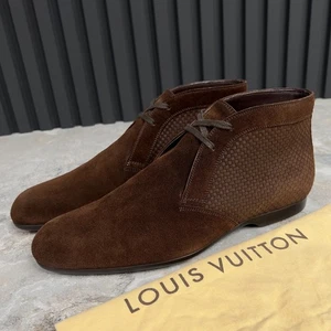 Louis Vuitton Ankle Chukka Boots Brown Suede Damier 6 LV or 7 US or 40 EUR - Picture 1 of 12