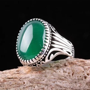 925 Sterling Silver Handmade Jewelry Black Men's Ring All Size Fashion Ring 2025 - Picture 1 of 24