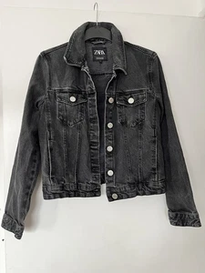 Zara Black Denim Jacket M - Picture 1 of 3