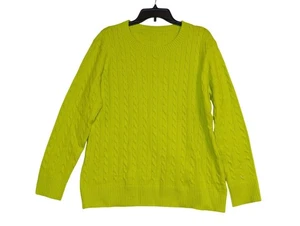 Chartreuse Cable Knit Sweater X-Large - Picture 1 of 6