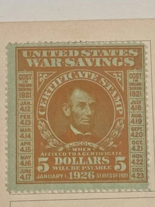 RARE USA Scott # WS6 on card HIGH GRADE 1920 War-Savings Stamp MUST SEE - Picture 1 of 17
