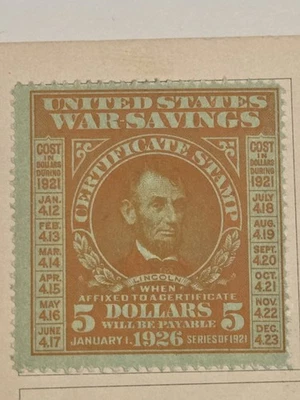 RARE USA Scott # WS6 on card HIGH GRADE 1920 War-Savings Stamp MUST SEE - Image 1 of 4
