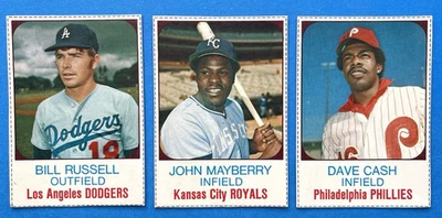 Lote de 3 tarjetas Hostess 1975 - Bill Russell #91/John Mayberry#92/Dave Cash #93 Foto 1 de 4