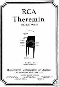 RCA Theremin Schematic & Service Notes 1930's Vintage CD ROM