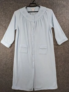 Vintage Cabernet Robe Womens Medium Blue Terrycloth Full Snap Front House Patio - Picture 1 of 12