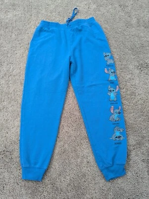 Pantalones deportivos Disney Stitch jóvenes grandes (11-13) con cordón polar azul Foto 1 de 4