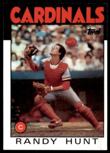 1986 Topps Baseball Card Randy Hunt Rookie A St. Louis Cardinals #218